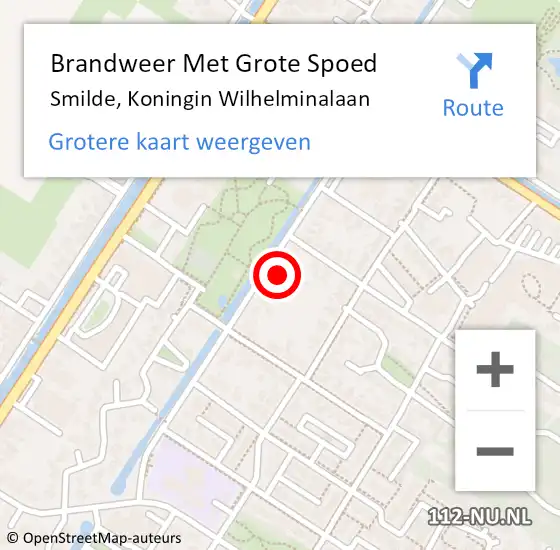 Locatie op kaart van de 112 melding: Brandweer Met Grote Spoed Naar Smilde, Koningin Wilhelminalaan op 28 december 2022 20:56