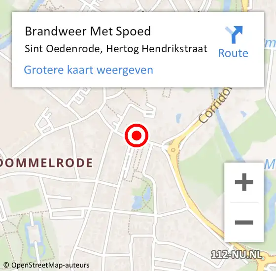 Locatie op kaart van de 112 melding: Brandweer Met Spoed Naar Sint Oedenrode, Hertog Hendrikstraat op 28 december 2022 21:35