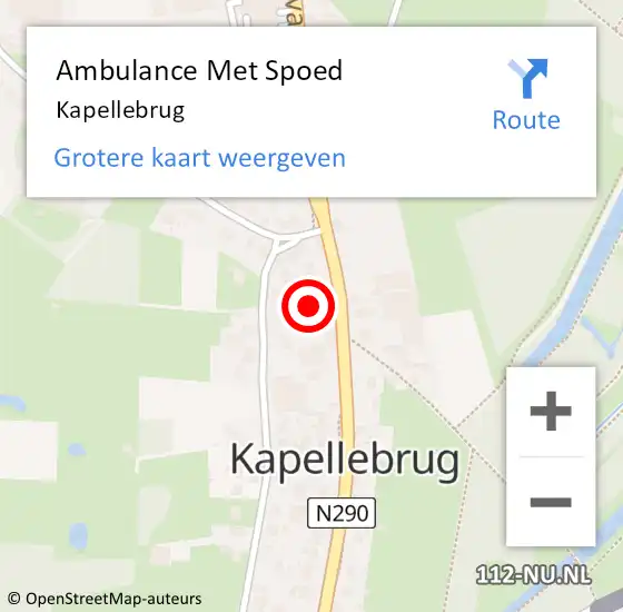 Locatie op kaart van de 112 melding: Ambulance Met Spoed Naar Kapellebrug op 28 december 2022 21:37