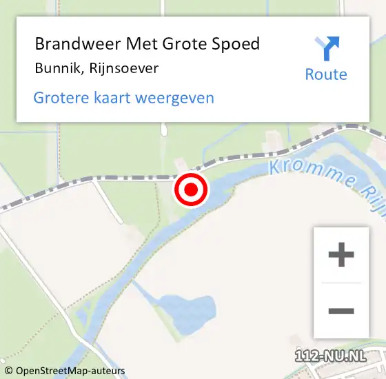 Locatie op kaart van de 112 melding: Brandweer Met Grote Spoed Naar Bunnik, Rijnsoever op 28 december 2022 22:39