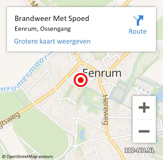 Locatie op kaart van de 112 melding: Brandweer Met Spoed Naar Eenrum, Ossengang op 28 december 2022 23:17