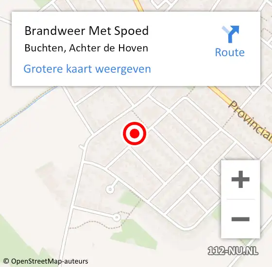 Locatie op kaart van de 112 melding: Brandweer Met Spoed Naar Buchten, Achter de Hoven op 28 december 2022 23:19