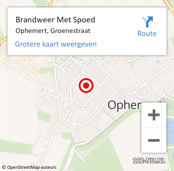 Locatie op kaart van de 112 melding: Brandweer Met Spoed Naar Ophemert, Groenestraat op 28 december 2022 23:59