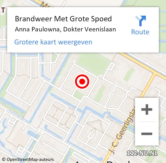 Locatie op kaart van de 112 melding: Brandweer Met Grote Spoed Naar Anna Paulowna, Dokter Veenislaan op 29 december 2022 00:19