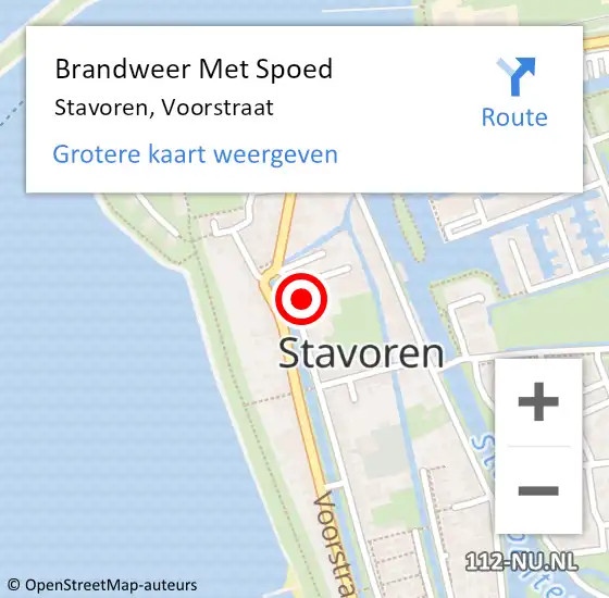 Locatie op kaart van de 112 melding: Brandweer Met Spoed Naar Stavoren, Voorstraat op 29 december 2022 00:38