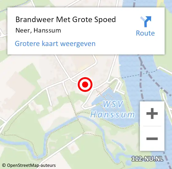 Locatie op kaart van de 112 melding: Brandweer Met Grote Spoed Naar Neer, Hanssum op 29 december 2022 01:45