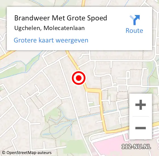 Locatie op kaart van de 112 melding: Brandweer Met Grote Spoed Naar Ugchelen, Molecatenlaan op 29 december 2022 06:18