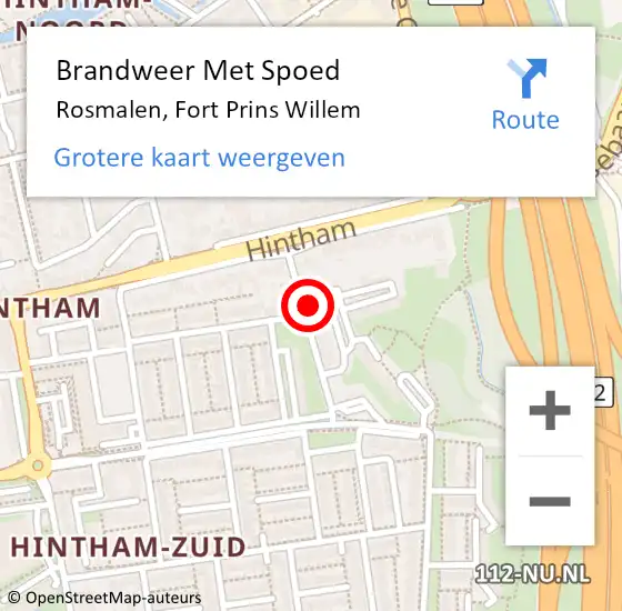 Locatie op kaart van de 112 melding: Brandweer Met Spoed Naar Rosmalen, Fort Prins Willem op 29 december 2022 06:59