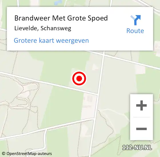 Locatie op kaart van de 112 melding: Brandweer Met Grote Spoed Naar Lievelde, Schansweg op 29 december 2022 08:20