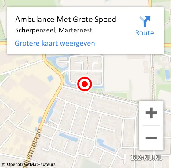 Locatie op kaart van de 112 melding: Ambulance Met Grote Spoed Naar Scherpenzeel, Marternest op 29 december 2022 08:26