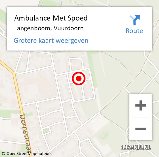 Locatie op kaart van de 112 melding: Ambulance Met Spoed Naar Langenboom, Vuurdoorn op 10 augustus 2014 08:24