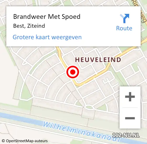 Locatie op kaart van de 112 melding: Brandweer Met Spoed Naar Best, Ziteind op 29 december 2022 10:44