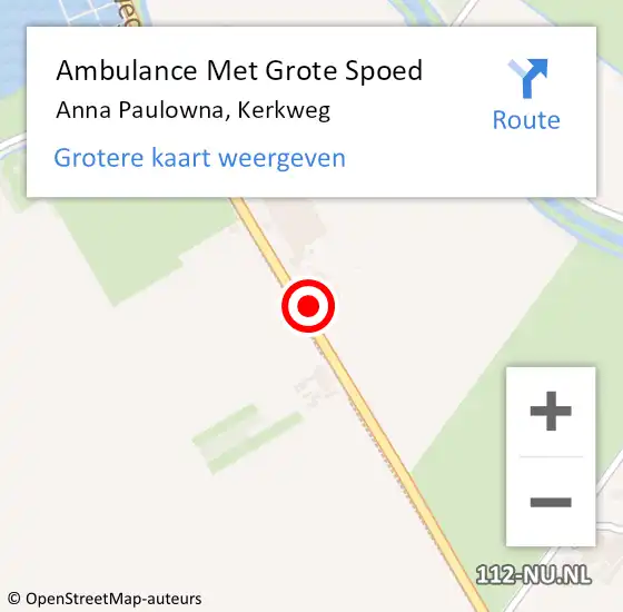 Locatie op kaart van de 112 melding: Ambulance Met Grote Spoed Naar Anna Paulowna, Kerkweg op 29 december 2022 12:07
