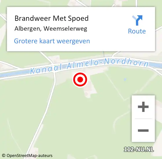 Locatie op kaart van de 112 melding: Brandweer Met Spoed Naar Albergen, Weemselerweg op 29 december 2022 12:11