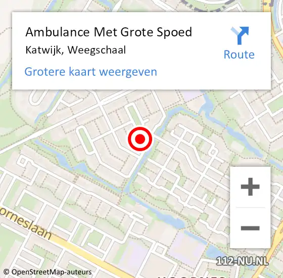 Locatie op kaart van de 112 melding: Ambulance Met Grote Spoed Naar Katwijk, Weegschaal op 29 december 2022 13:37