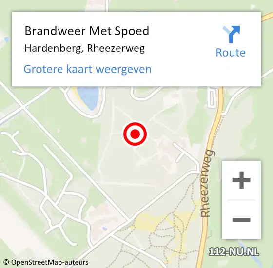 Locatie op kaart van de 112 melding: Brandweer Met Spoed Naar Hardenberg, Rheezerweg op 29 december 2022 13:47