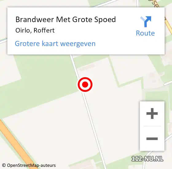 Locatie op kaart van de 112 melding: Brandweer Met Grote Spoed Naar Oirlo, Roffert op 29 december 2022 14:32