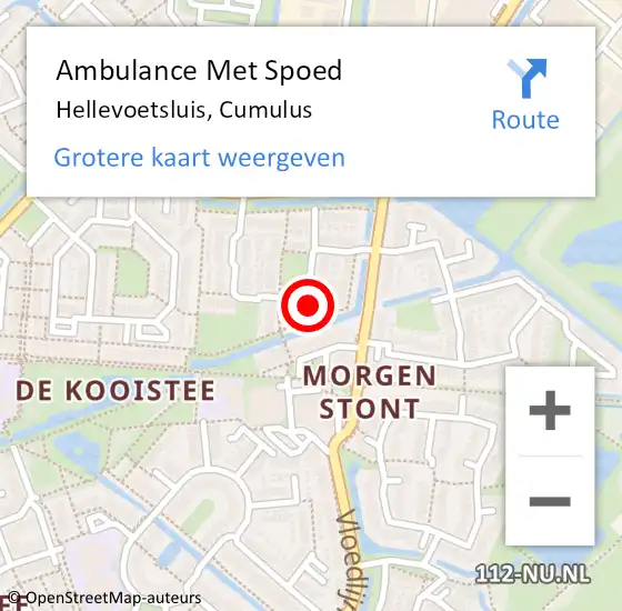 Locatie op kaart van de 112 melding: Ambulance Met Spoed Naar Hellevoetsluis, Cumulus op 29 december 2022 14:39