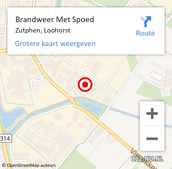 Locatie op kaart van de 112 melding: Brandweer Met Spoed Naar Zutphen, Loohorst op 29 december 2022 15:03