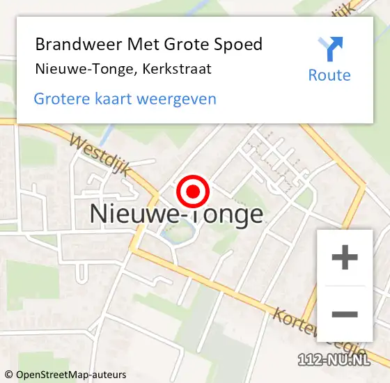 Locatie op kaart van de 112 melding: Brandweer Met Grote Spoed Naar Nieuwe-Tonge, Kerkstraat op 29 december 2022 15:49
