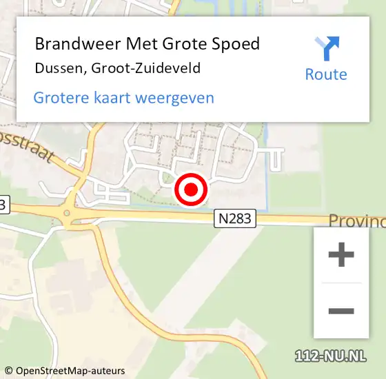 Locatie op kaart van de 112 melding: Brandweer Met Grote Spoed Naar Dussen, Groot-Zuideveld op 29 december 2022 15:50