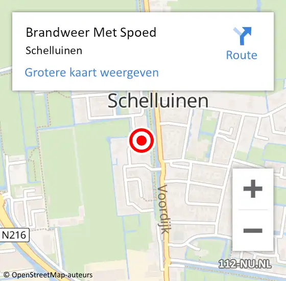 Locatie op kaart van de 112 melding: Brandweer Met Spoed Naar Schelluinen op 29 december 2022 16:13