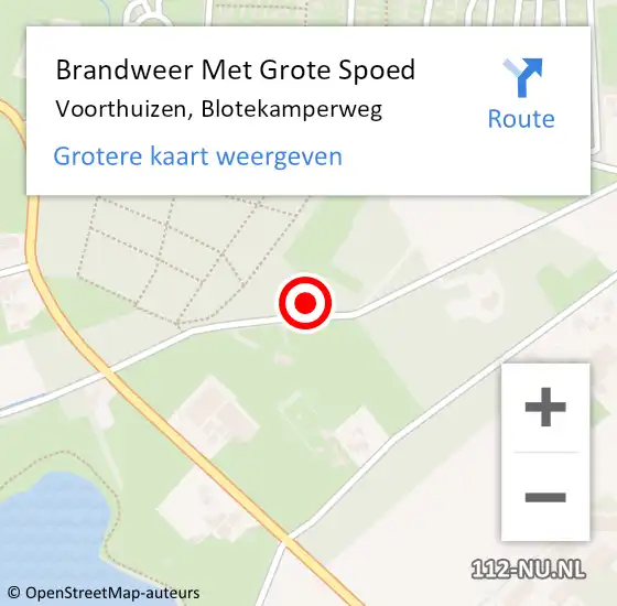 Locatie op kaart van de 112 melding: Brandweer Met Grote Spoed Naar Voorthuizen, Blotekamperweg op 29 december 2022 17:30