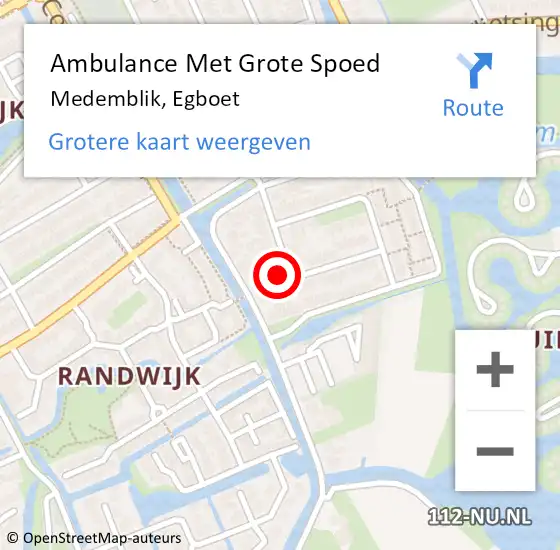 Locatie op kaart van de 112 melding: Ambulance Met Grote Spoed Naar Medemblik, Egboet op 29 december 2022 17:38