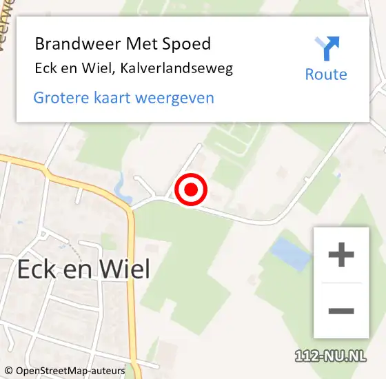 Locatie op kaart van de 112 melding: Brandweer Met Spoed Naar Eck en Wiel, Kalverlandseweg op 29 december 2022 17:50