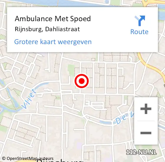 Locatie op kaart van de 112 melding: Ambulance Met Spoed Naar Katwijk, Dahliastraat op 29 december 2022 18:09