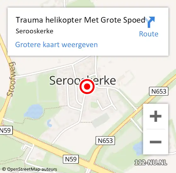 Locatie op kaart van de 112 melding: Trauma helikopter Met Grote Spoed Naar Serooskerke op 29 december 2022 18:21