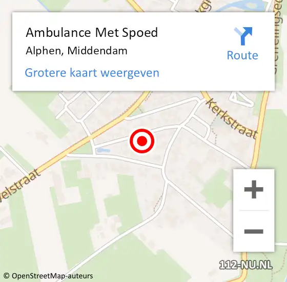 Locatie op kaart van de 112 melding: Ambulance Met Spoed Naar Alphen, Middendam op 29 december 2022 19:18