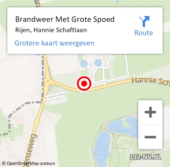 Locatie op kaart van de 112 melding: Brandweer Met Grote Spoed Naar Rijen, Hannie Schaftlaan op 29 december 2022 19:24