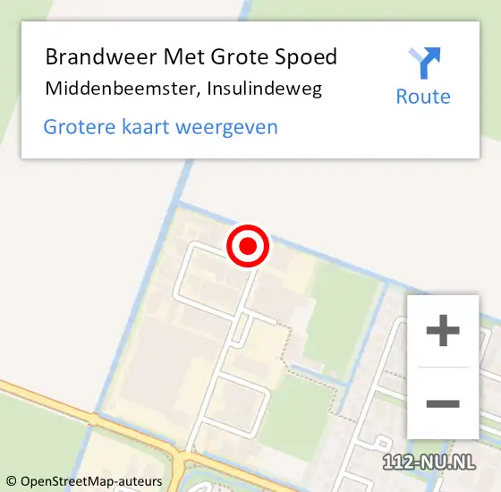 Locatie op kaart van de 112 melding: Brandweer Met Grote Spoed Naar Middenbeemster, Insulindeweg op 29 december 2022 20:14