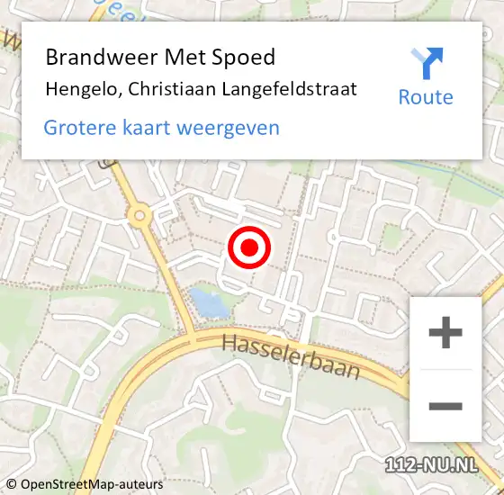 Locatie op kaart van de 112 melding: Brandweer Met Spoed Naar Hengelo, Christiaan Langefeldstraat op 29 december 2022 20:39