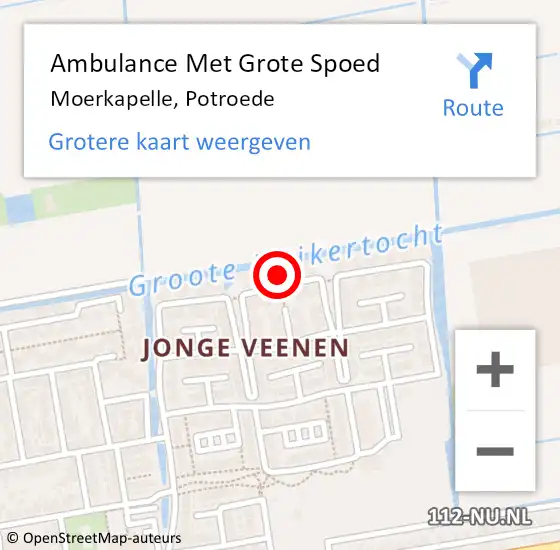 Locatie op kaart van de 112 melding: Ambulance Met Grote Spoed Naar Moerkapelle, Potroede op 29 december 2022 21:19