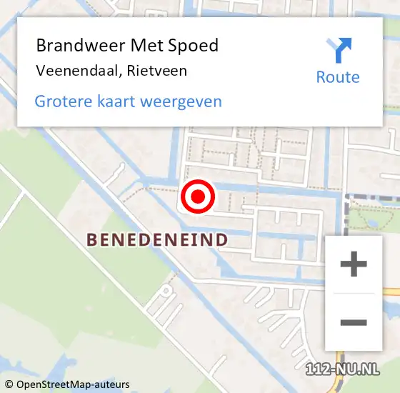 Locatie op kaart van de 112 melding: Brandweer Met Spoed Naar Veenendaal, Rietveen op 29 december 2022 21:59