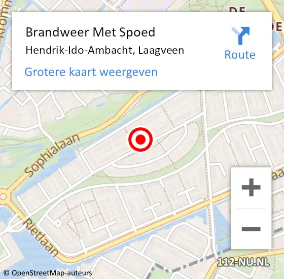 Locatie op kaart van de 112 melding: Brandweer Met Spoed Naar Hendrik-Ido-Ambacht, Laagveen op 29 december 2022 22:18