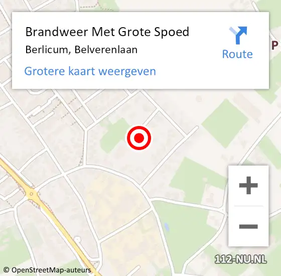 Locatie op kaart van de 112 melding: Brandweer Met Grote Spoed Naar Berlicum, Belverenlaan op 29 december 2022 23:01