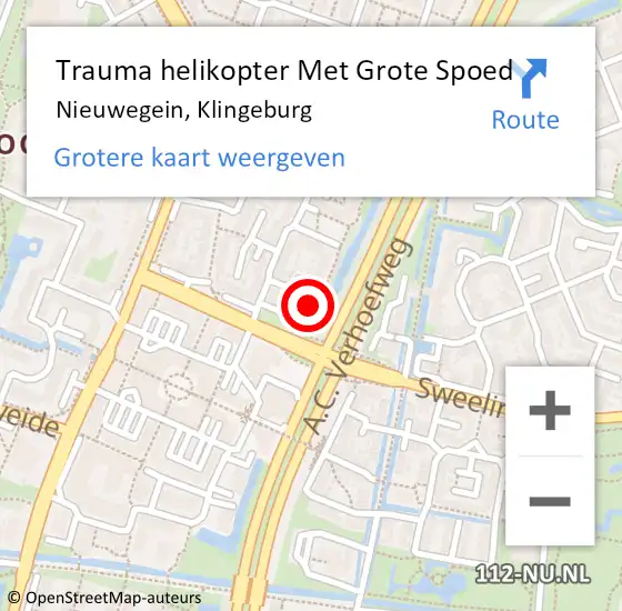 Locatie op kaart van de 112 melding: Trauma helikopter Met Grote Spoed Naar Nieuwegein, Klingeburg op 30 december 2022 01:38