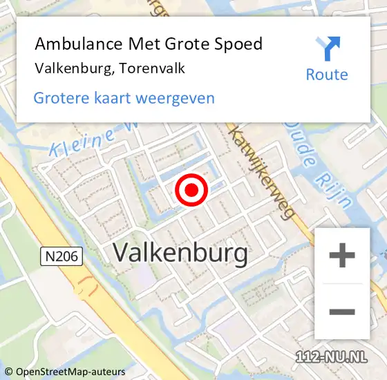 Locatie op kaart van de 112 melding: Ambulance Met Grote Spoed Naar Valkenburg, Torenvalk op 30 december 2022 02:24