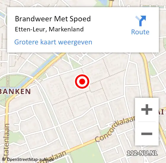 Locatie op kaart van de 112 melding: Brandweer Met Spoed Naar Etten-Leur, Markenland op 30 december 2022 03:24