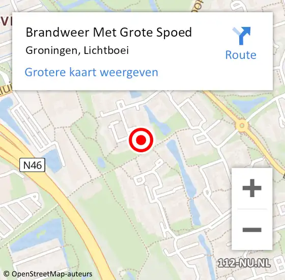 Locatie op kaart van de 112 melding: Brandweer Met Grote Spoed Naar Groningen, Lichtboei op 30 december 2022 04:26