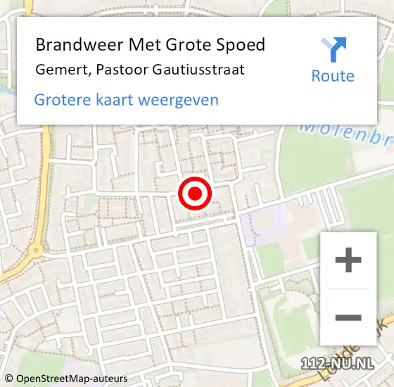 Locatie op kaart van de 112 melding: Brandweer Met Grote Spoed Naar Gemert, Pastoor Gautiusstraat op 30 december 2022 05:03