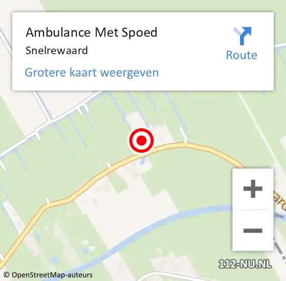 Locatie op kaart van de 112 melding: Ambulance Met Spoed Naar Snelrewaard op 30 december 2022 05:13