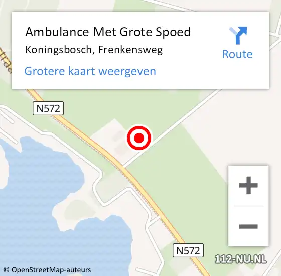 Locatie op kaart van de 112 melding: Ambulance Met Grote Spoed Naar Koningsbosch, Frenkensweg op 30 december 2022 05:20