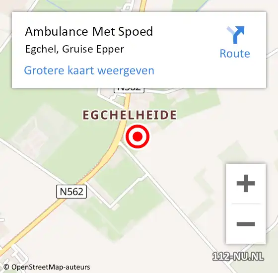 Locatie op kaart van de 112 melding: Ambulance Met Spoed Naar Egchel, Gruise Epper op 10 augustus 2014 10:52