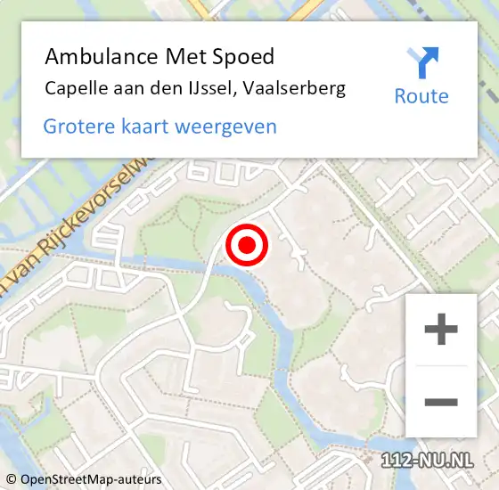 Locatie op kaart van de 112 melding: Ambulance Met Spoed Naar Capelle aan den IJssel, Vaalserberg op 30 december 2022 06:02