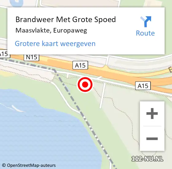 Locatie op kaart van de 112 melding: Brandweer Met Grote Spoed Naar Maasvlakte, Europaweg op 30 december 2022 06:42