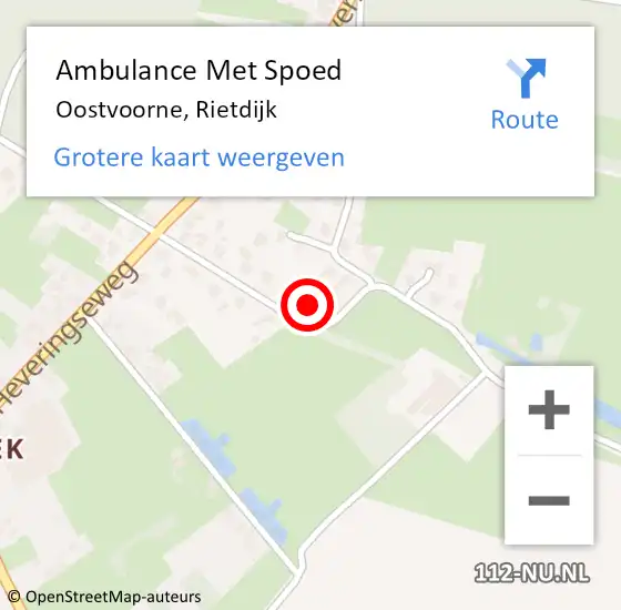 Locatie op kaart van de 112 melding: Ambulance Met Spoed Naar Oostvoorne, Rietdijk op 30 december 2022 07:24